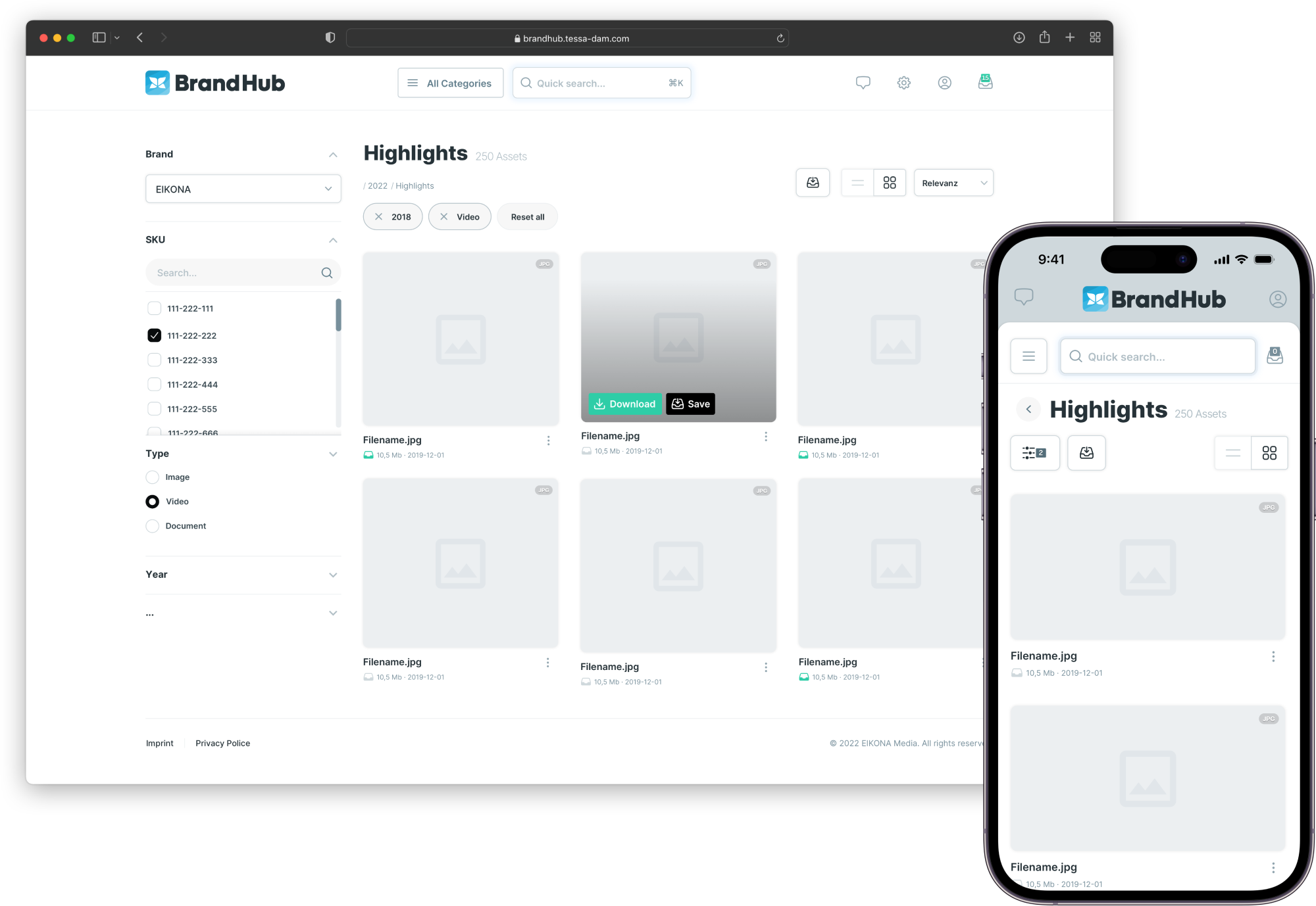 TESSA BrandHub – Brand Portal für Marken, Medien und Produkte